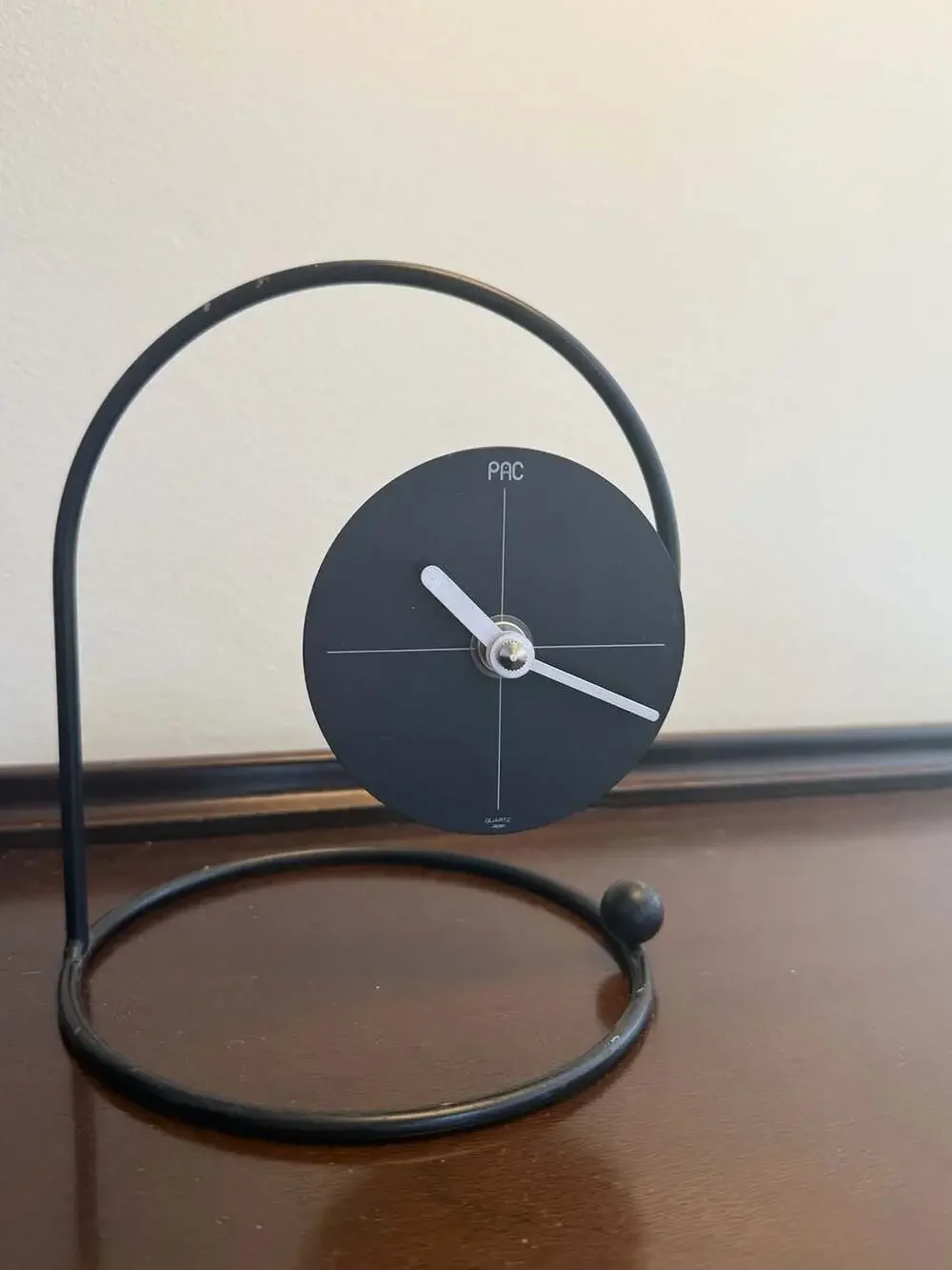 Nicolai Canetti Style PAC Postmodern Tabletop Clock with Arch Frame